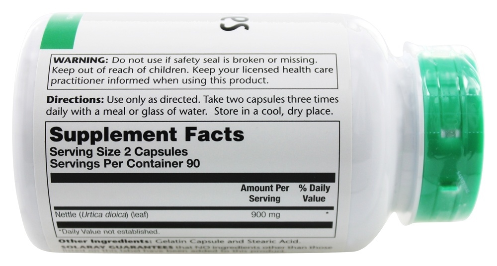 Comprar Folhas de Nettle 450 mg. - Cápsulas 180 Solaray - Imagem 2