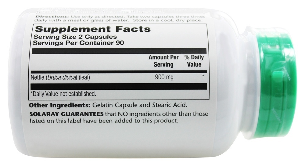 Comprar Folhas de Nettle 450 mg. - Cápsulas 180 Solaray - Imagem 3