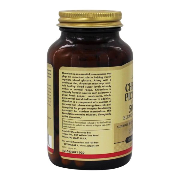 Comprar Picolinato de Cromo Trivalente 500 mcg. - Cápsulas vegetarianas 120 Solgar - Imagem 4