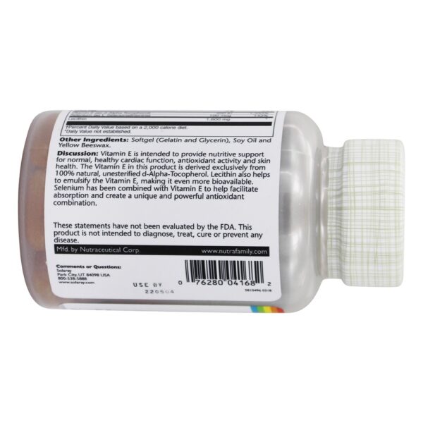 Comprar Bio E + Selênio 400 UI - 60 Softgels Solaray - Imagem 4