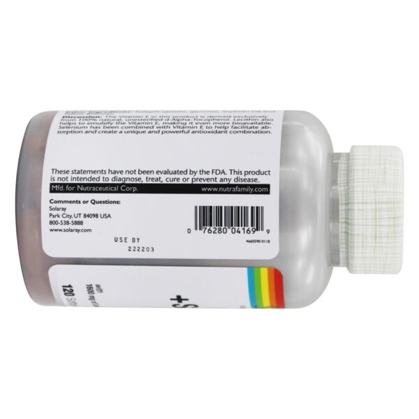 Comprar Bio E + Selênio 400 UI - 120 Softgels Solaray - Imagem 4