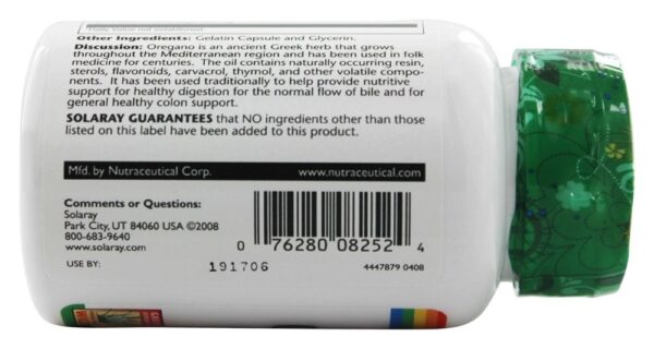 Comprar Óleo de Orégano 150 mg. - 60 Softgels Solaray - Imagem 4