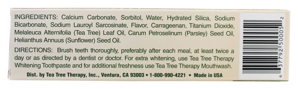 Comprar Toothpaste de árvore de chá com bicarbonato de sódio - 5 oz. Tea Tree Therapy - Imagem 2