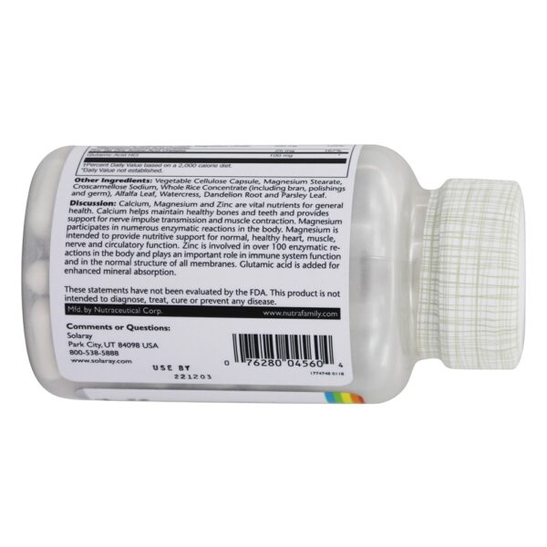 Comprar Cálcio Magnésio & Zinco - 100 Cápsula (s) vegetal (s) Solaray - Imagem 4