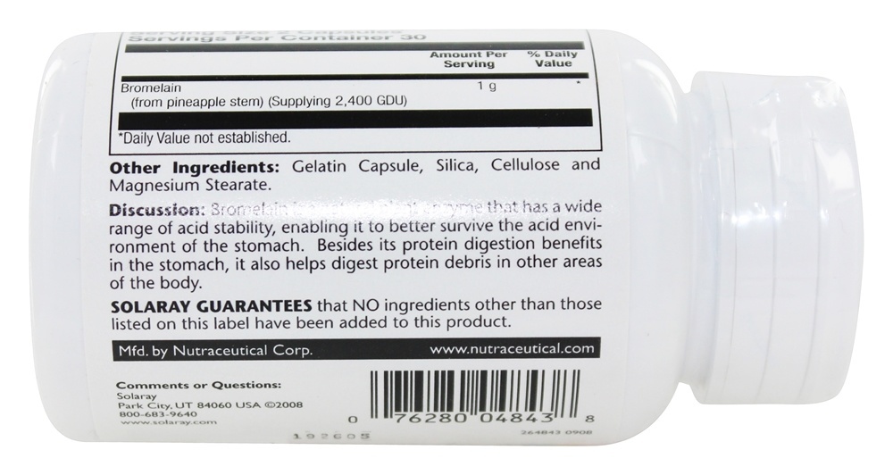 Comprar Bromelaína Extra Potente 500 mg. - Cápsulas 60 Solaray - Imagem 2
