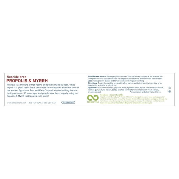 Comprar Pasta de dente Natural Própolis e Mirra Fluoreto Livre de Cinnamint - 5.5 oz. Tom's of Maine - Imagem 5