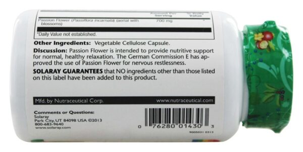 Comprar Flor da paixão 350 mg. - Cápsulas 100 Solaray - Imagem 4