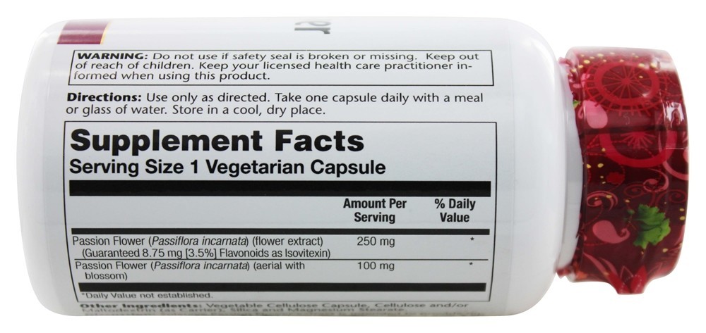 Comprar Potência Garantida Extrato de Flor de Maracujá 250 mg. - Cápsulas vegetarianas 60 Solaray - Imagem 2
