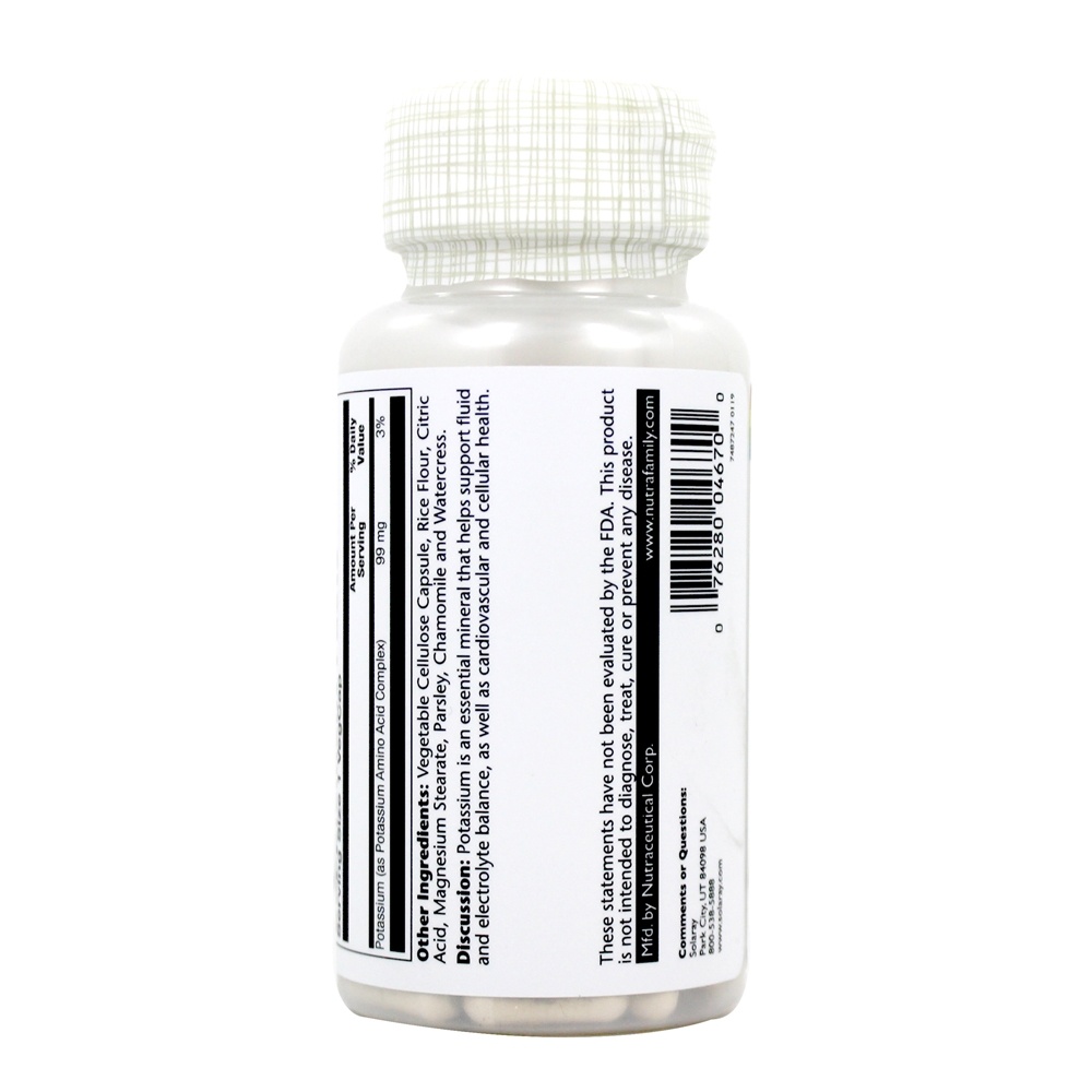 Comprar Potássio Complexo de Aminoácidos 99 mg. - Cápsulas 100 Solaray - Imagem 3