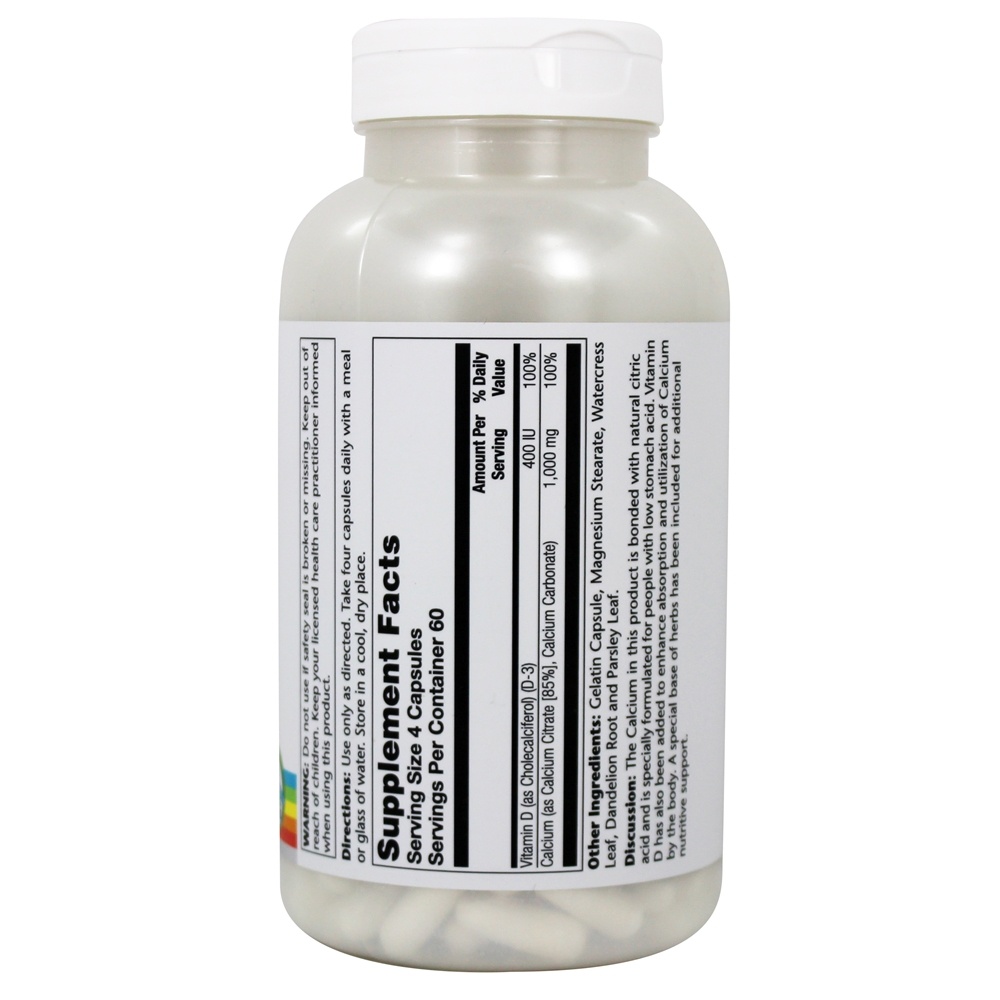 Comprar Citrato de cálcio com vitamina D3 - Cápsulas 240 Solaray - Imagem 2