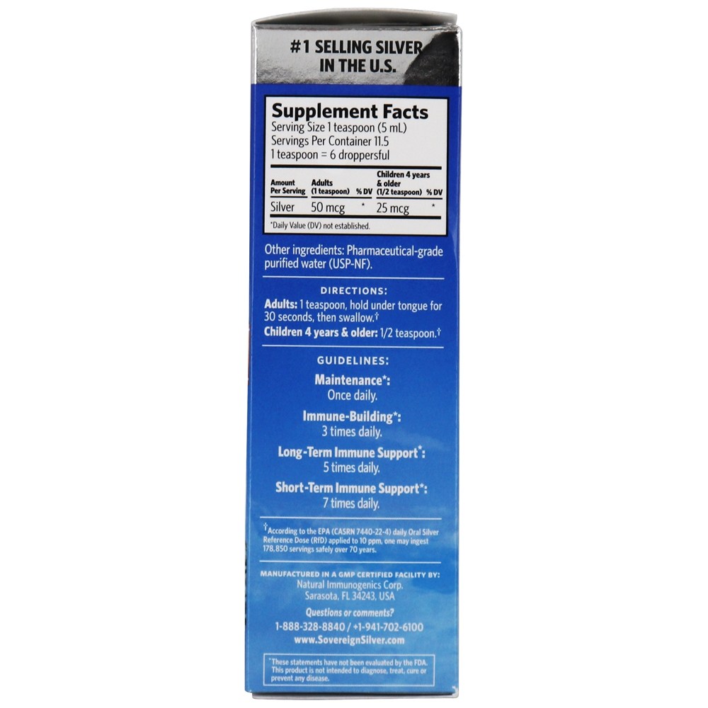 Comprar Conta-gotas de hidrossol prateado bioativo 10 Ppm - 2 fl. oz. Sovereign Silver - Imagem 3