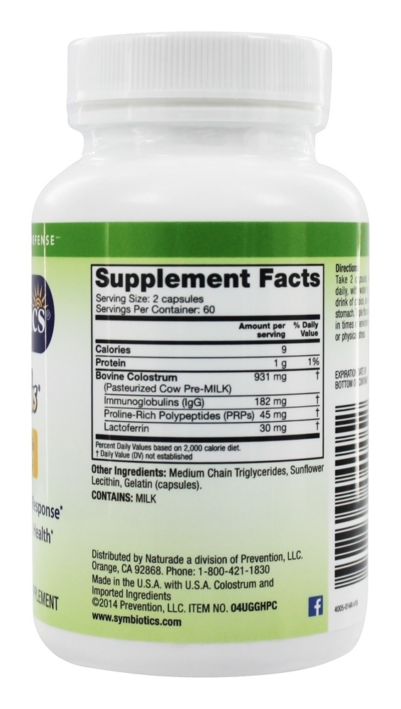 Comprar Colostro Plus com Lactoferrina - Cápsulas 120 Symbiotics - Imagem 2