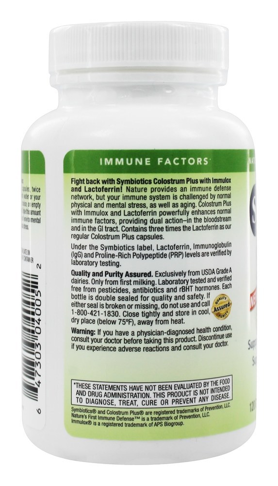 Comprar Colostro Plus com Lactoferrina - Cápsulas 120 Symbiotics - Imagem 3