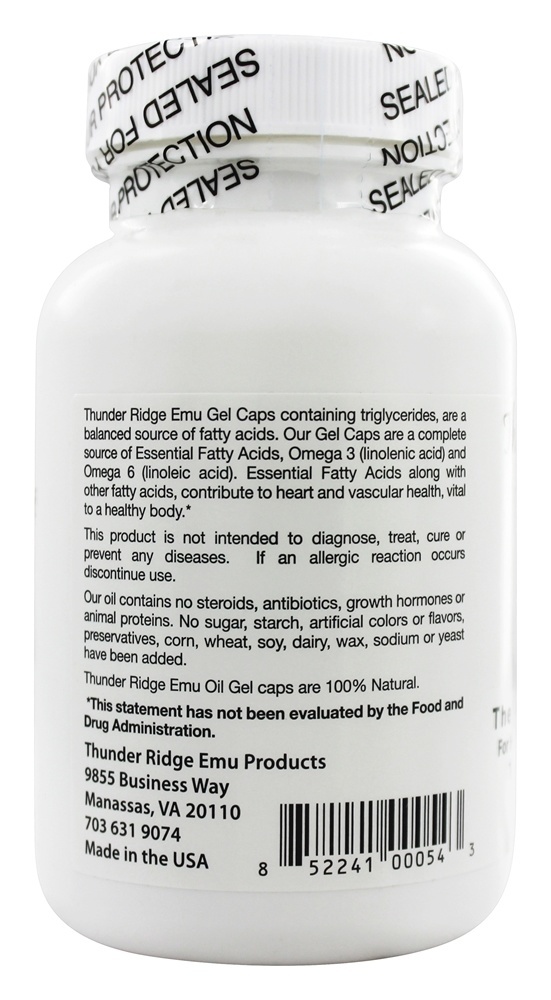 Comprar 100 % Pure Tampões de Gel de Óleo EMU - 90 Softgels Thunder Ridge Emu Products - Imagem 3