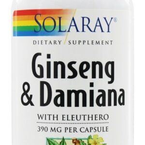 Comprar Ginseng e Damiana com Eleuthero 390 mg. - Cápsulas 100 Solaray