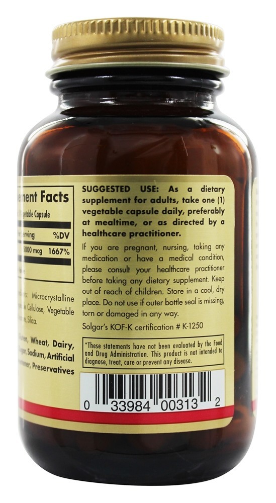 Comprar Biotina Super Potente 5000 mcg. - Cápsulas vegetarianas 50 Solgar - Imagem 3