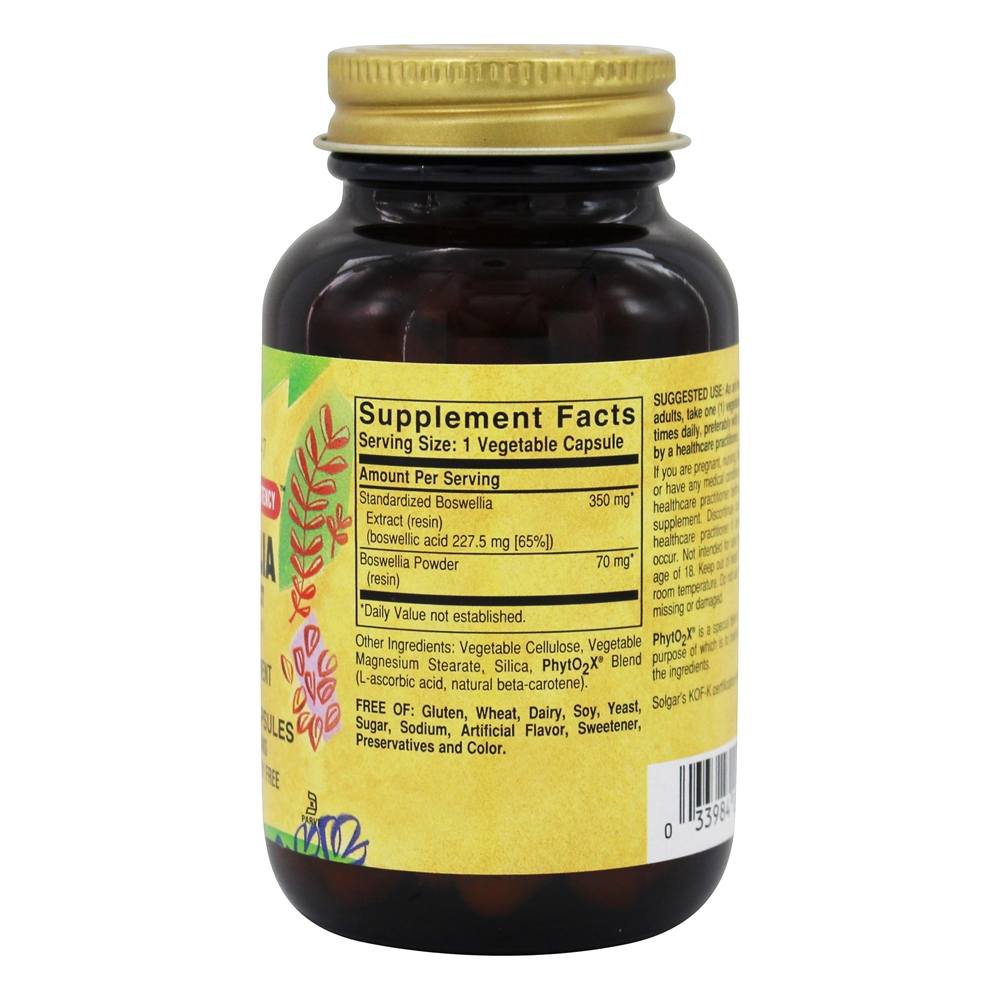 Comprar Extrato de Resina Boswellia - Cápsulas vegetarianas 60 Solgar - Imagem 2