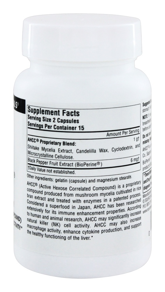 Comprar AHCC com Bioperine - Cápsulas 30 Source Naturals - Imagem 2