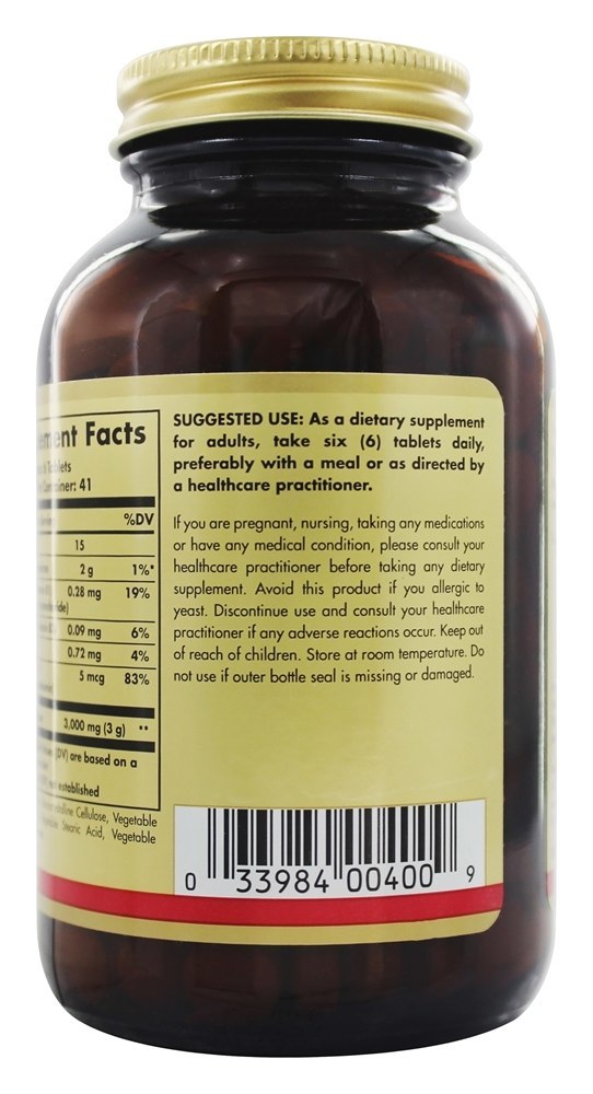 Comprar Levedura de Cerveja 7 1 / 2 Grãos - 250 Tablets Solgar - Imagem 3