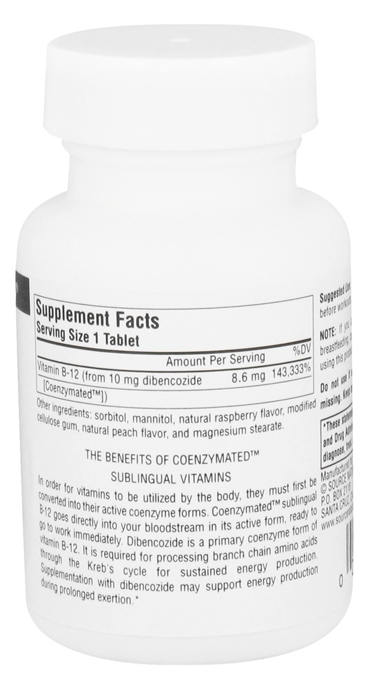 Comprar Dibencozide Coenzymated B12 Sublingual - 60 Tablets Source Naturals - Imagem 2