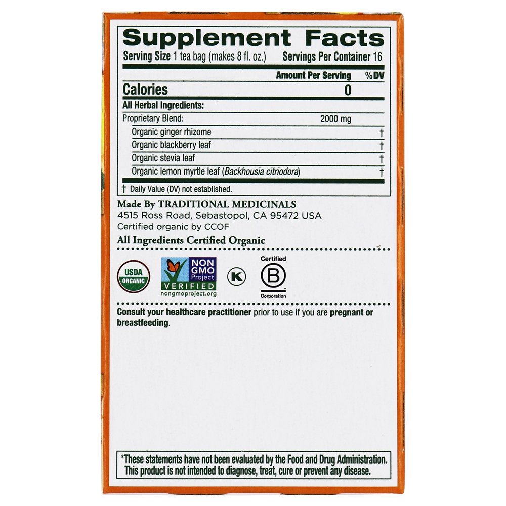 Comprar Chá de ervas orgânico de gengibre - 16 Saquinhos de Chá Traditional Medicinals - Imagem 2