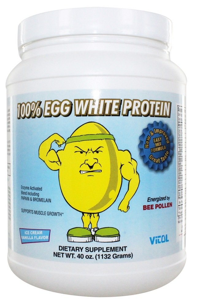 Comprar 100 % de proteína de ovo branco, sorvete de baunilha - 40 oz. Vitol