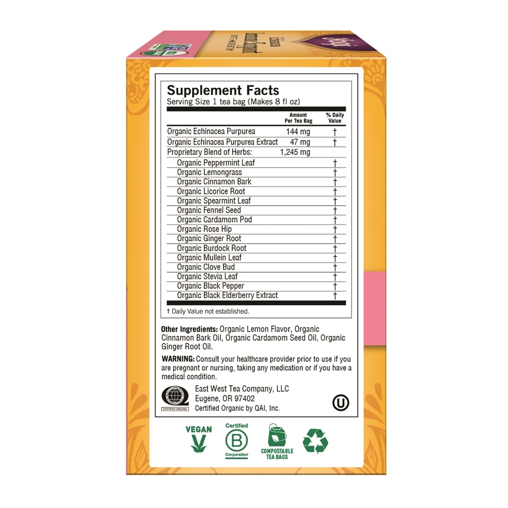 Comprar Echinacea Imune Support Sem cafeína - 16 Saquinhos de Chá Yogi Tea - Imagem 2