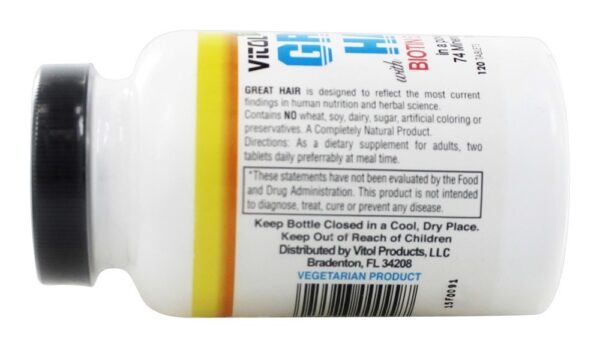 Comprar Great Hair Com Biotina - 120 Tablets Vitol - Imagem 4