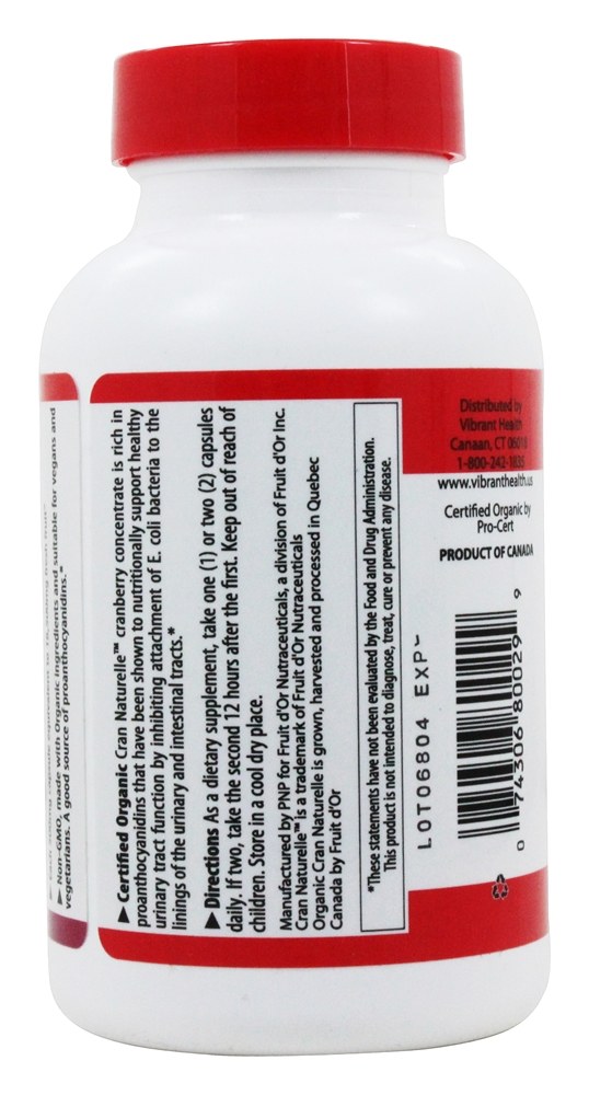 Comprar Cran Naturelle - Cápsulas vegetarianas 60 Vibrant Health - Imagem 3