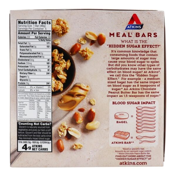 Comprar Barras De Refeição De Retido De Proteínas Granola De Amendoim De Amendoim - 5 Barras Atkins - Imagem 4