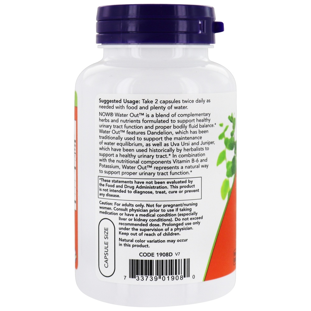 Comprar Fluido de saída de água Balance - 100 Cápsula (s) vegetal (s) NOW Foods - Imagem 3