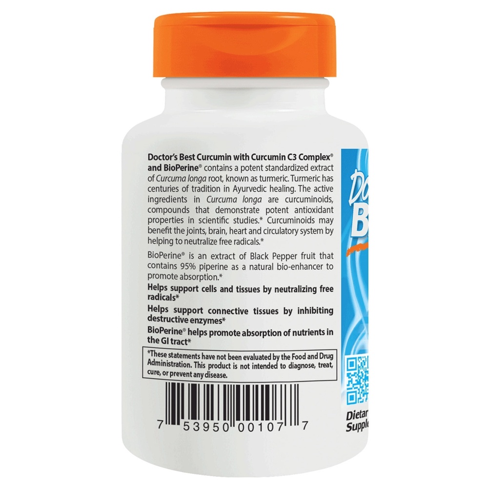Comprar Curcumina de Alta Absorção da Raiz de Curcuma 500 mg. - Cápsulas 120 Doctor's Best - Imagem 3