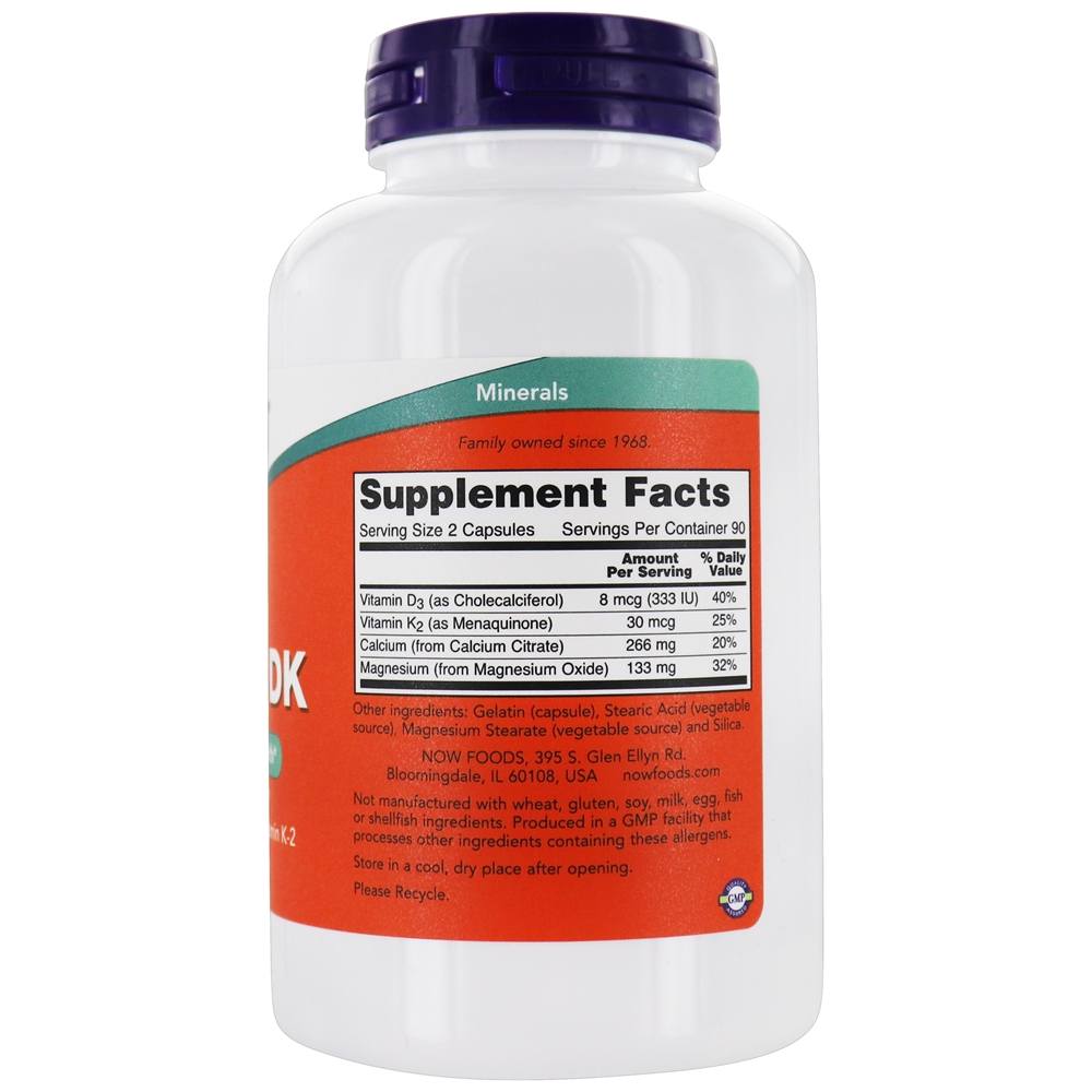 Comprar Fórmula óssea completa Cal-Mag DK - Cápsulas 180 NOW Foods - Imagem 2