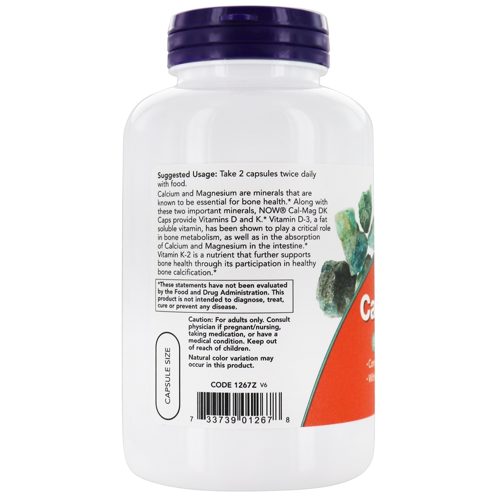 Comprar Fórmula óssea completa Cal-Mag DK - Cápsulas 180 NOW Foods - Imagem 3
