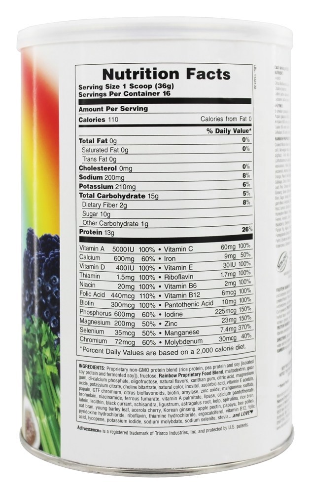 Comprar Fruitein Vegetariano Shake Rainbow - 1.3 lbs. Natures Plus - Imagem 2