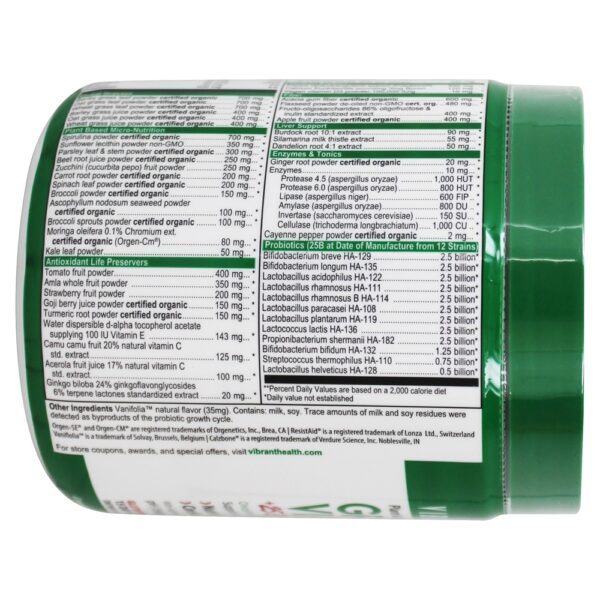 Comprar Green Vibrance Versão 18.0 Superalimento de Base Vegetal - 5.82 oz. Vibrant Health - Imagem 5