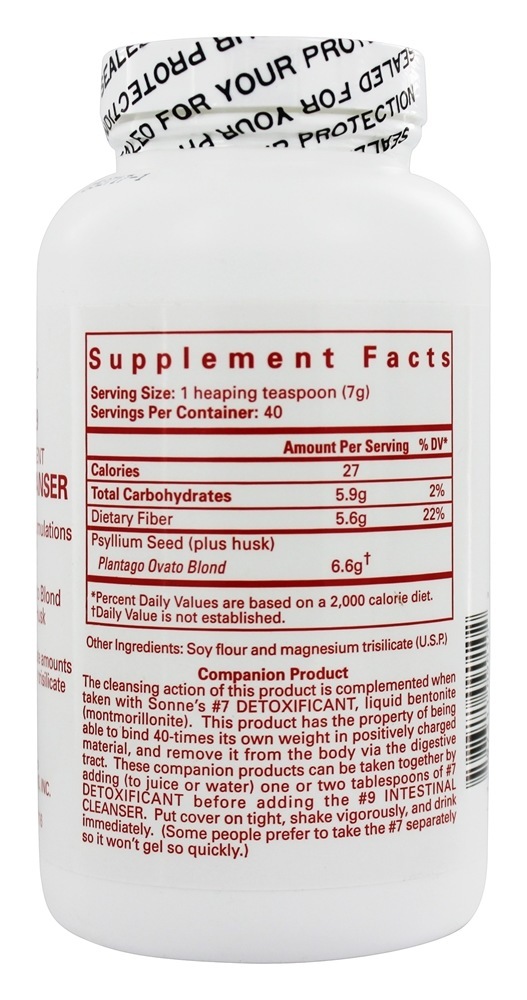 Comprar Intestinal Cleanser # 9 Agente de volume natural - 10 oz. Sonne's - Imagem 2
