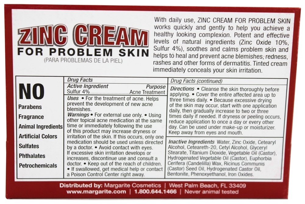 Comprar Creme de Zinco para Pele Sem Fragrância - 1 oz. Margarite Cosmetics - Imagem 2