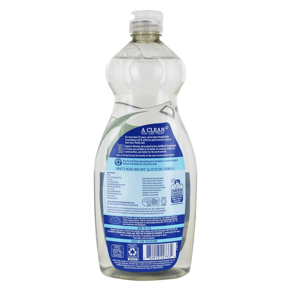 Comprar Natural Dish Washing Liquid Livre e Claro - 25 oz. Seventh Generation - Imagem 2