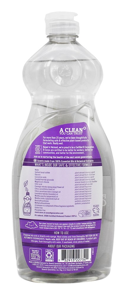 Comprar Flor & hortelã líquidas da lavanda do prato natural - 25 fl. oz. Seventh Generation - Imagem 2