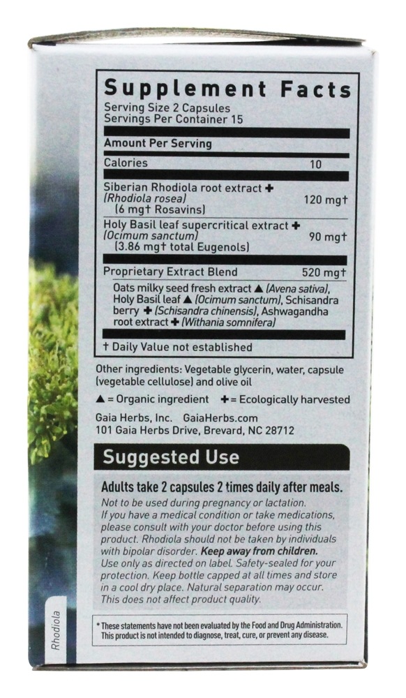 Comprar Tampões Phyto Líquidos para Resposta ao Estresse - Cápsulas vegetarianas 30 Gaia Herbs - Imagem 2