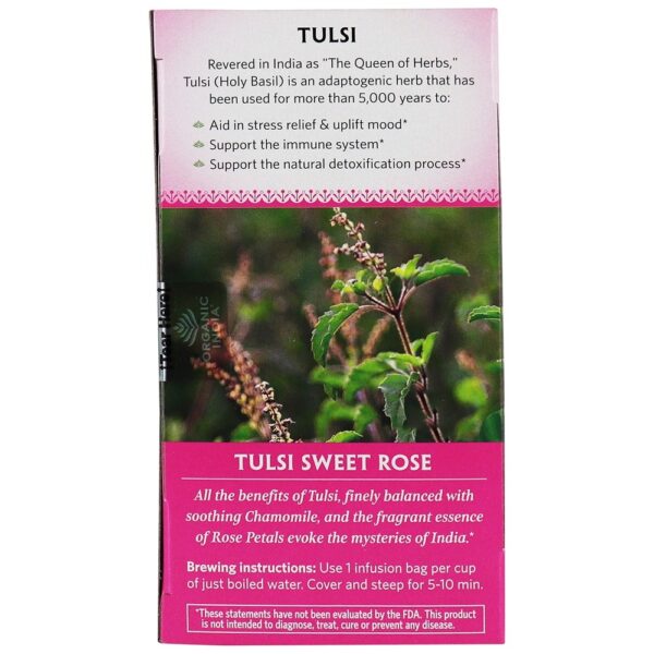 Comprar Tulsi Chá Doce Rosa - 18 Saquinhos de Chá Organic India - Imagem 4