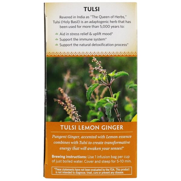 Comprar Tulsi Chá Limão Gengibre - 18 Saquinhos de Chá Organic India - Imagem 4
