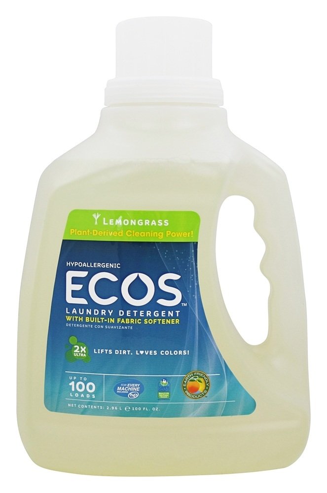 Comprar ECOS Detergente de lavanderia hipoalergênico com amaciantes de tecido embutidos 100 Loções de erva-de-limão - 100 fl. oz. Earth Friendly