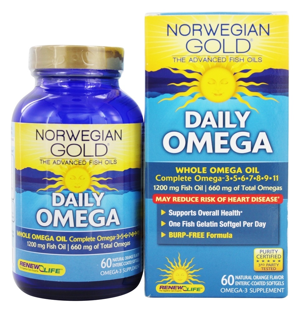 Comprar Óleo de peixe norueguês Ultimate Gold Omega 1200 mg. - 60 Softgel (s) de peixe Renew Life