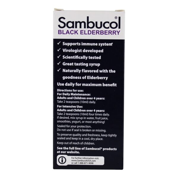 Comprar Xarope de suporte de imunidade de sabugueiro preto - 4 fl. oz. Sambucol - Imagem 4
