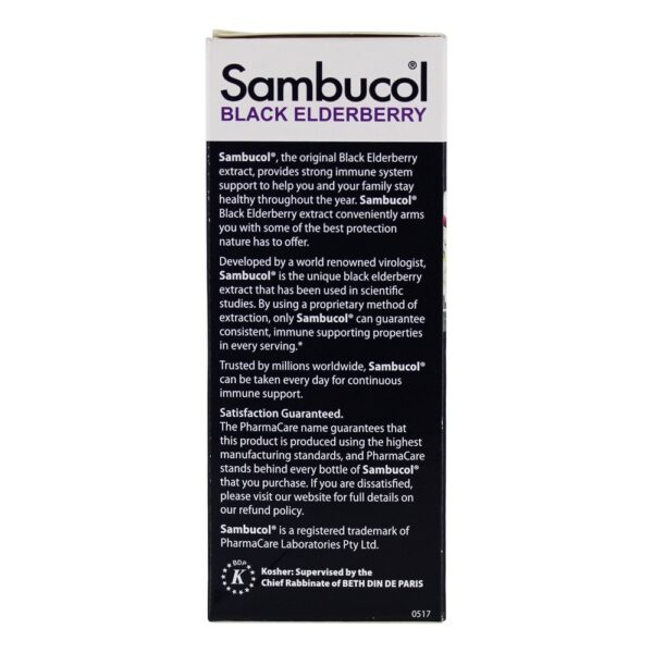 Comprar Xarope de suporte de imunidade de sabugueiro preto - 4 fl. oz. Sambucol - Imagem 5