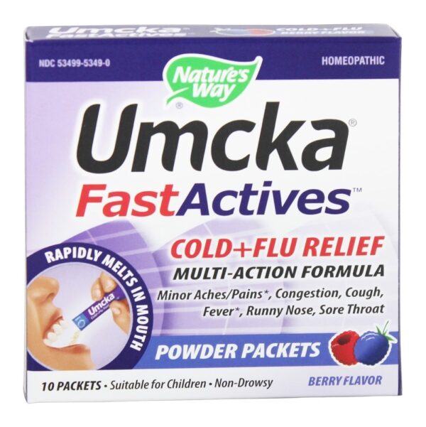 Comprar Umcka FastActives Cold + Flu Alívio Berry - 10 Pacotes (s) Nature's Way - Imagem 4