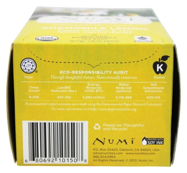 Comprar Limão de camomila de chá de ervas - 18 Saquinhos de Chá Numi Organic - Imagem 5