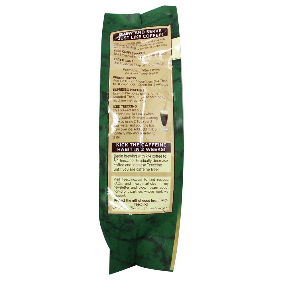 Comprar Assado escuro, naturalmente, sem cafeína, com ervas, Maca Chocolate - 11 oz. Teeccino - Imagem 3